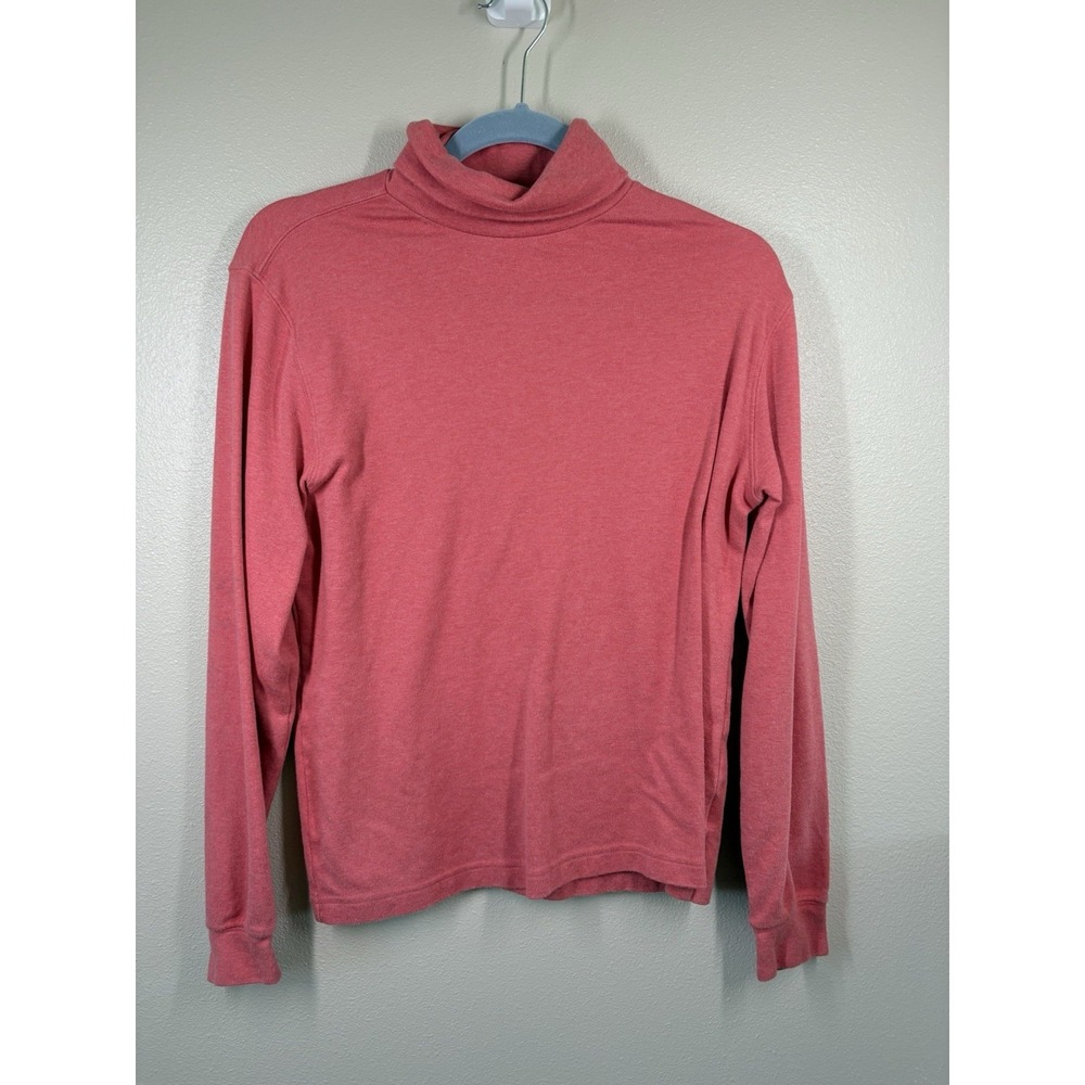 Land's End Women's Medium Red (pale) Turtleneck Long Sleeve 100% Cotton Soft